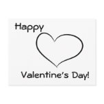 Funny Valentine's Day Black & White Heart Postcard