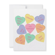 Funny Valentine's Day conversation hearts Invite