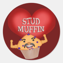 Funny Valentine's Day Muffin Sticker