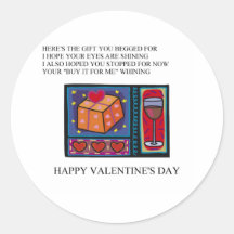 funny valentine's day poem round stickers
