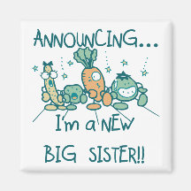 Funny Veggies New Big Sister Refrigerator Magnet