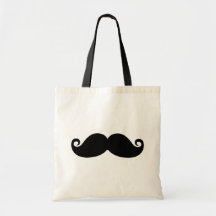Funny Vintage Black Moustache Canvas Bag