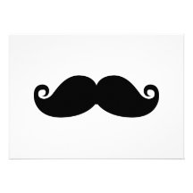 Funny Vintage Black Moustache Personalised Invites