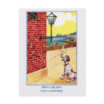 Funny vintage dog and street light postcards