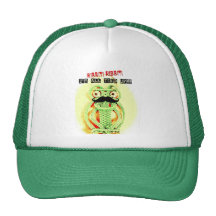 Funny Vintage Green Frog Moustache I'm All Tied Up Mesh Hat