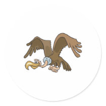 funny vulture round stickers