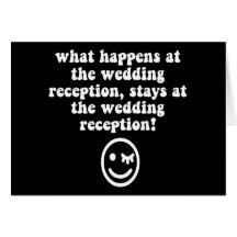 Funny wedding reception greeting cards