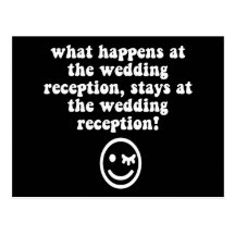 Funny wedding reception post card