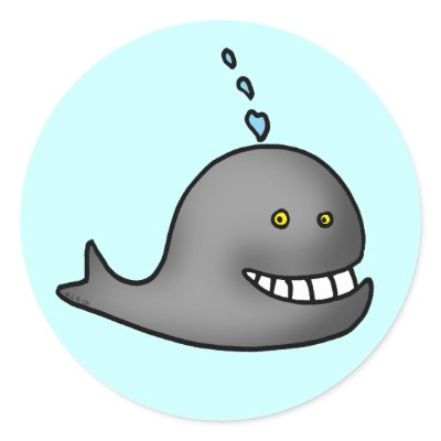 Funny whale round sticker by jsoh