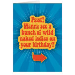 Funny Wild Naked Ladies Birthday Card