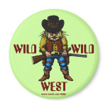 Funny wild west cowboy magnet