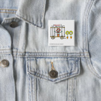 Funny Wildflowers Cartoon Button