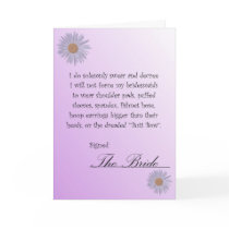 Funny Will You Be My Bridesmaid Contract Card