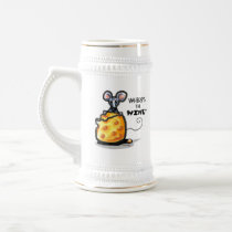 Funny Wine & Cheese Mouse Mug