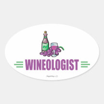 Funny Wine Oval Sticker