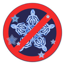 Funny Winter Design NO SNOWFLAKES Tshirt Round Stickers