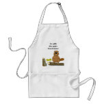 Funny Wood Turning Beaver and Grasshopper Cartoon Aprons