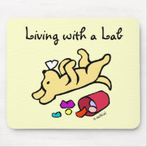 Funny Yellow Labrador Cartoon Mousemat