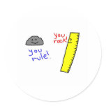 Funny "You Rock, You Rule" products stickers