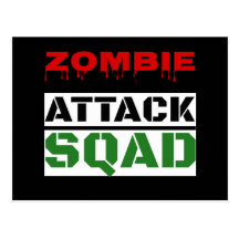 Funny Zombie Attack Squad Post Card
