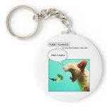 Furry Funnies ~ cat and broccoli keychains