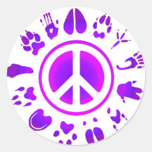 furry peace2 round stickers