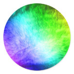 Furry Rainbow Round Sticker