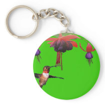 Fushia and Hummingbird Key Chains