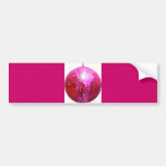 FUSHIA DISCO BALL DANCE PARTY BUMPER STICKER
