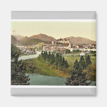 Fussen, Bavaria, Germany vintage Photochrom Fridge Magnet