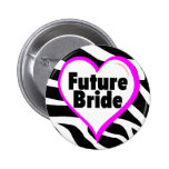Future Bride (Heart Zebra Stripes) Pins
