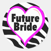 Future Bride Zebra Stripes Sticker