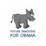 Future Democrat Obama Round Stickers