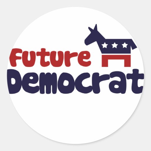 Future Democrat Round Stickers