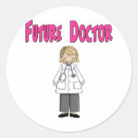 Future Doctor (Girl) Round Stickers