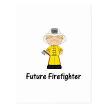 future firefighter (boy) post card