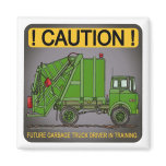 Future Garbage Truck Green Driver Magnet
