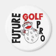 Future Golf Pro Sock Monkey Refrigerator Magnets