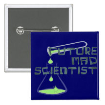Future Mad Scientist Pinback Buttons