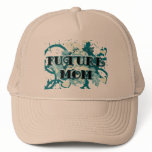 Future Mom - Hearts and Flowers Trucker Hats