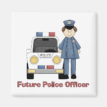 Future Police Officer Male Refrigerator Magnet