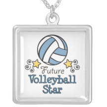 Future Volleyball Star Sterling Silver Necklace