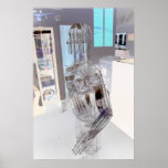 Futuristic male sculpture posters