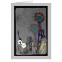Futuristic poppies, card