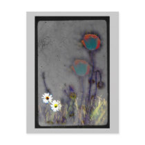 Futuristic poppies, postcard
