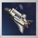 Futuristic Space Shuttle & Satellite posters