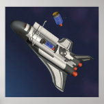 Futuristic Space Shuttle & Satellite posters