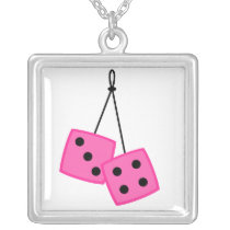 Fuzzy Dice Necklace necklaces