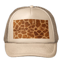 Fuzzy Giraffe Fur Pattern Mesh Hats