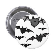 Fuzzy Grey Bats Pinback Buttons